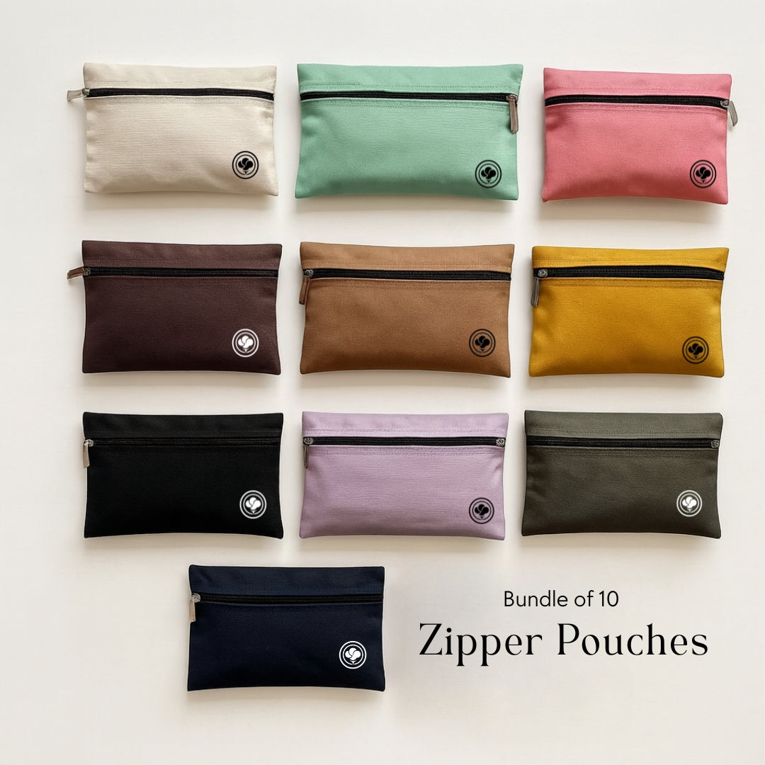 BUNDLE OF 10 - ZIPPER POUCHES