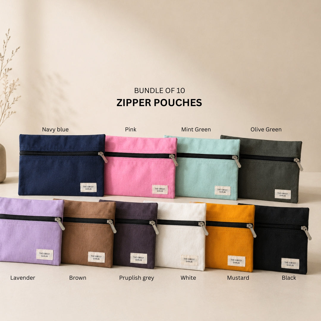 BUNDLE OF 10 - ZIPPER POUCHES
